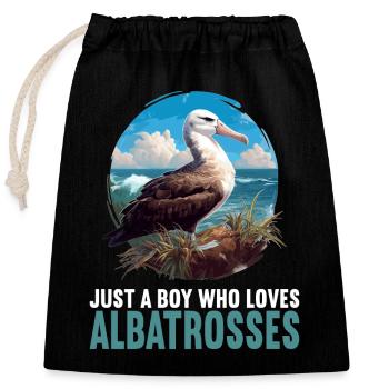 Albatross Albatrosse Albatros - Verschließbarer Geschenkbeutel aus Baumwolle (25x30cm) - Schwarz - Vorne