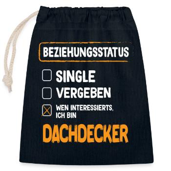 Dachdecker Beziehungsstatus - Verschließbarer Geschenkbeutel aus Baumwolle (25x30cm) - Navy - Vorne
