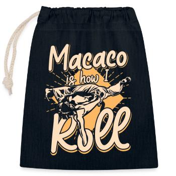 Macaco ist, wie ich Capoeirista Ginga tanze - Verschließbarer Geschenkbeutel aus Baumwolle (25x30cm) - Navy - Vorne