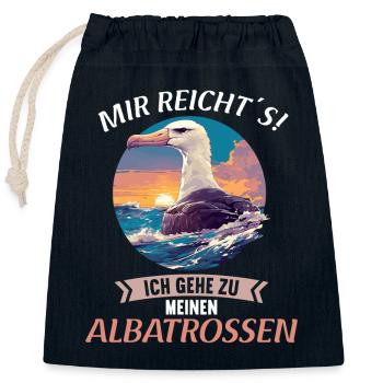 Albatross Albatrosse Albatros - Closable cotton gift bag (25x30cm) - navy - Front