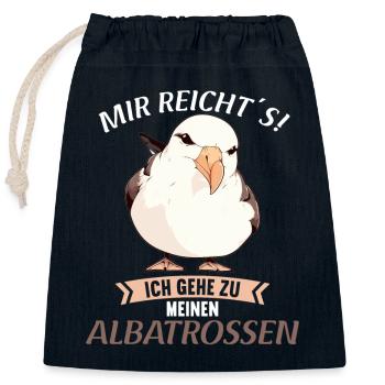 Albatross Albatrosse Albatros - Verschließbarer Geschenkbeutel aus Baumwolle (25x30cm) - Navy - Vorne