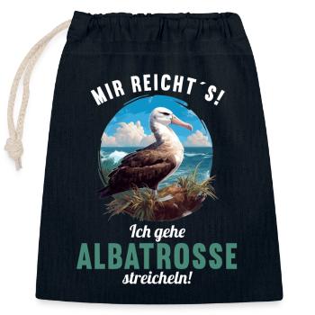 Albatross Albatrosse Albatros - Closable cotton gift bag (25x30cm) - navy - Front
