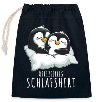Penguin Nightgown Official Sleep Shirt Penguins - Closable cotton gift bag (25x30cm) - navy - Front