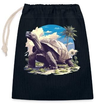 Riesenschildkröten Riesenschildkröte - Verschließbarer Geschenkbeutel aus Baumwolle (25x30cm) - Navy - Vorne
