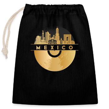 Disque Vinyle - Skyline-Mexico - Sac cadeau en coton avec cordon (25 x 30 cm) - noir - Devant