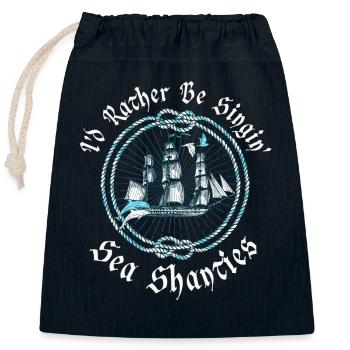 Sailor Meme Pirate Ship Ocean Sailing - Closable cotton gift bag (25x30cm) - navy - Front