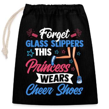 Forget Glass Slippers This Princess Cheerleader - Closable cotton gift bag (25x30cm) - black - Front