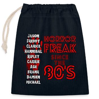 Marchandise de fan d’horreur, Horror Freak depuis les années 80 - Sac cadeau en coton avec cordon (25 x 30 cm) - bleu marine - Devant