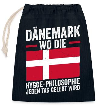 Dänen Dänisch Dänemark - Verschließbarer Geschenkbeutel aus Baumwolle (25x30cm) - Navy - Vorne
