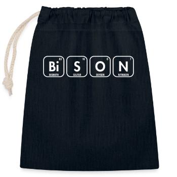 Bison Tableau périodique des éléments Buffalo Bovinae - Sac cadeau en coton avec cordon (25 x 30 cm) - bleu marine - Devant