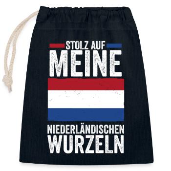Netherlands Netherlands Holland - Closable cotton gift bag (25x30cm) - navy - Front