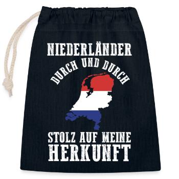 Netherlands Netherlands Holland - Closable cotton gift bag (25x30cm) - navy - Front