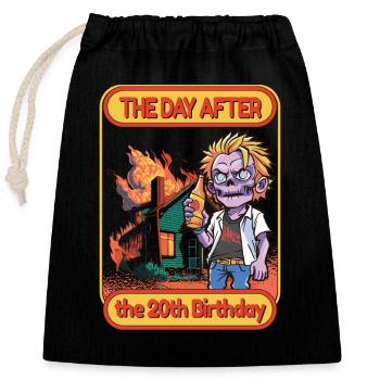 Anniversaire 20 ans Drôle 20e anniversaire - Sac cadeau en coton avec cordon (25 x 30 cm) - noir - Devant