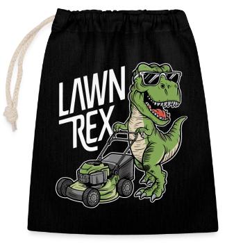 Lustiger Lawn-Rex Rasenmäher Garten Dinosaurier - Verschließbarer Geschenkbeutel aus Baumwolle (25x30cm) - Schwarz - Vorne