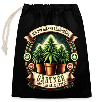 Je suis ce jardinier légendaire du cannabis - Sac cadeau en coton avec cordon (25 x 30 cm) - noir - Devant