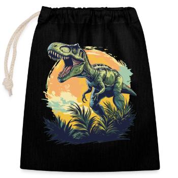 Allosaurier Allosaurus - Verschließbarer Geschenkbeutel aus Baumwolle (25x30cm) - Schwarz - Vorne