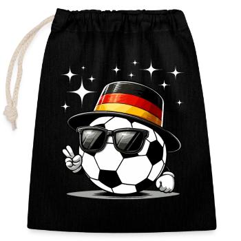 Soccer Germany Soccer Fan Soccer Player Goal - Closable cotton gift bag (25x30cm) - black - Front