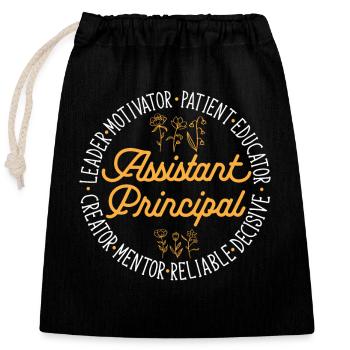Directeur adjoint - Sac cadeau en coton avec cordon (25 x 30 cm) - noir - Devant