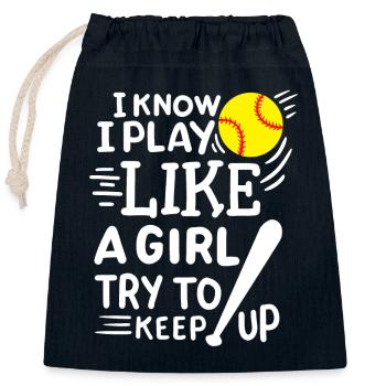 Softball Softball-Spieler - Verschließbarer Geschenkbeutel aus Baumwolle (25x30cm) - Navy - Vorne