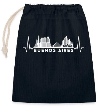 Herzschlag Skyline Argentinien Buenos Aires - Verschließbarer Geschenkbeutel aus Baumwolle (25x30cm) - Navy - Vorne