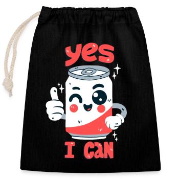 Can pun - Closable cotton gift bag (25x30cm) - black - Front