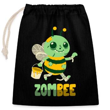 Abeille zombie : Zombee - Sac cadeau en coton avec cordon (25 x 30 cm) - noir - Devant