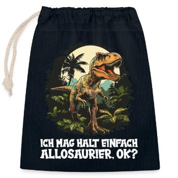 Allosaurier Allosaurus - Verschließbarer Geschenkbeutel aus Baumwolle (25x30cm) - Navy - Vorne