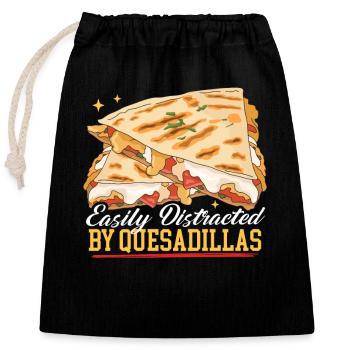 Quesadilla Tortillas Quesadillas Gift - Closable cotton gift bag (25x30cm) - black - Front