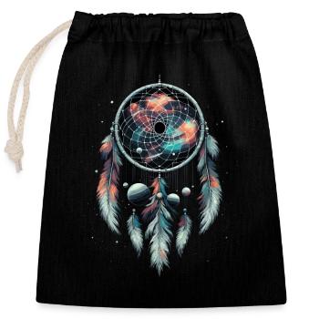 Attrape-rêves Attrape-rêves spirituel bohème - Sac cadeau en coton avec cordon (25 x 30 cm) - noir - Devant