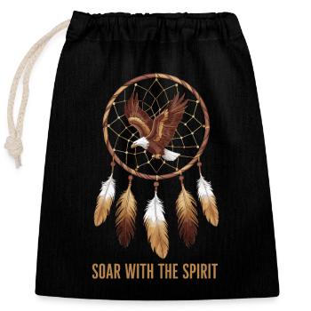 Dream Catcher Bohemian Spiritual Dreamcatcher - Verschließbarer Geschenkbeutel aus Baumwolle (25x30cm) - Schwarz - Vorne