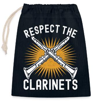 Clarinette Instrument à vent Clarinet - Sac cadeau en coton avec cordon (25 x 30 cm) - bleu marine - Devant