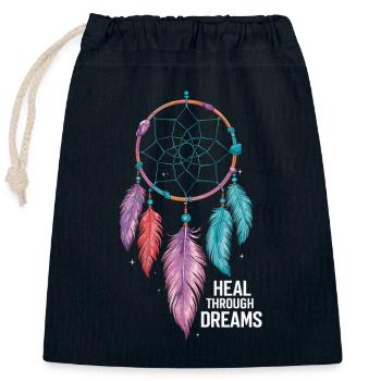 Attrape-rêves Attrape-rêves spirituel bohème - Sac cadeau en coton avec cordon (25 x 30 cm) - bleu marine - Devant