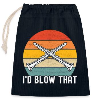 Clarinet Wind Instrument Clarinet player - Closable cotton gift bag (25x30cm) - navy - Front