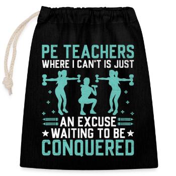 Sportlehrer Sportlehrer Schullehrer - Verschließbarer Geschenkbeutel aus Baumwolle (25x30cm) - Schwarz - Vorne