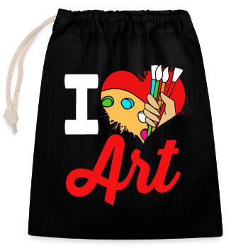 Peintre Artiste Artiste Académie d’Art - Sac cadeau en coton avec cordon (25 x 30 cm) - noir - Devant