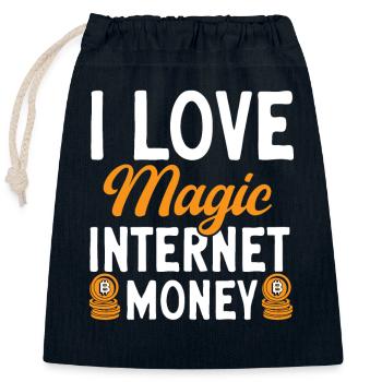 Bitcoin Crypto-monnaie BTC Crypto Trader - Sac cadeau en coton avec cordon (25 x 30 cm) - bleu marine - Devant