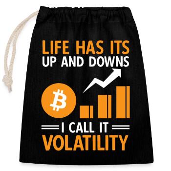 Bitcoin Crypto-monnaie BTC Crypto Trader - Sac cadeau en coton avec cordon (25 x 30 cm) - noir - Devant