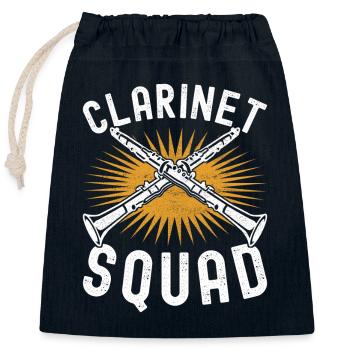 Clarinette Instrument à vent Clarinet - Sac cadeau en coton avec cordon (25 x 30 cm) - bleu marine - Devant