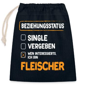 Statut de la relation de boucher Boucher Boucher - Sac cadeau en coton avec cordon (25 x 30 cm) - bleu marine - Devant