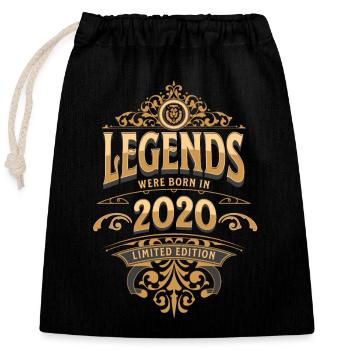 2020 Légende Anniversaire 2020 Année de naissance - Sac cadeau en coton avec cordon (25 x 30 cm) - noir - Devant