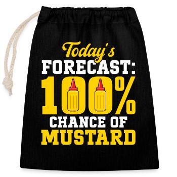 Senf Mustard - Verschließbarer Geschenkbeutel aus Baumwolle (25x30cm) - Schwarz - Vorne