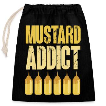 Senf Mustard - Verschließbarer Geschenkbeutel aus Baumwolle (25x30cm) - Schwarz - Vorne