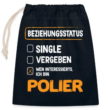Polier Beziehungsstatus Polier Tiefbau Polier - Verschließbarer Geschenkbeutel aus Baumwolle (25x30cm) - Navy - Vorne