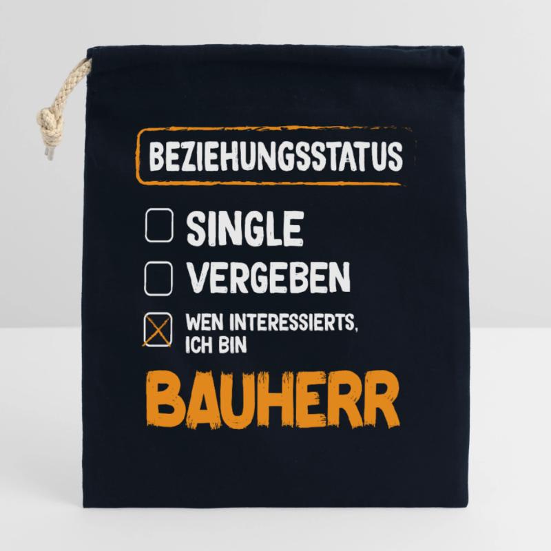 Constructeur Relation Statut Constructeur Constructeur Construction de maison Sac cadeau en coton avec cordon (25 x 30 cm)