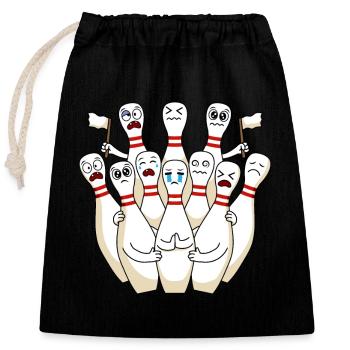 Bowler Sport Hobby Bowling Pin - Closable cotton gift bag (25x30cm) - black - Front