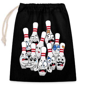 Bowler Sport Hobby Bowling Pin - Closable cotton gift bag (25x30cm) - black - Front