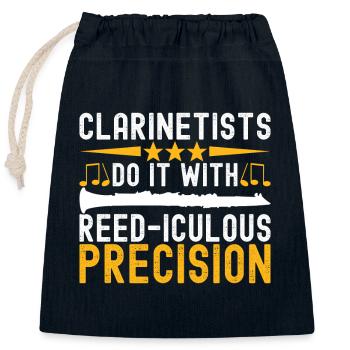 Clarinet Wind Instrument Clarinet player - Closable cotton gift bag (25x30cm) - navy - Front