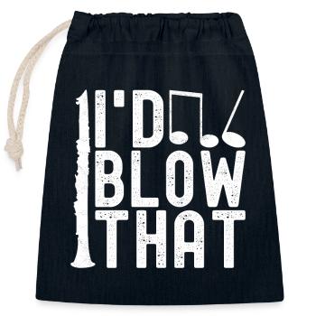 Clarinet Wind Instrument Clarinet player - Closable cotton gift bag (25x30cm) - navy - Front