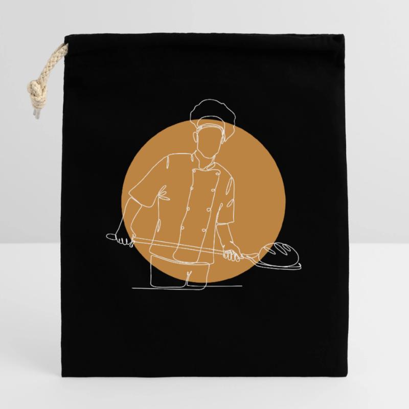Lineart Bread Dough Bread Maker Bread Queen Bread Closable cotton gift bag (25x30cm)
