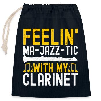 Clarinet Wind Instrument Clarinet player - Closable cotton gift bag (25x30cm) - navy - Front